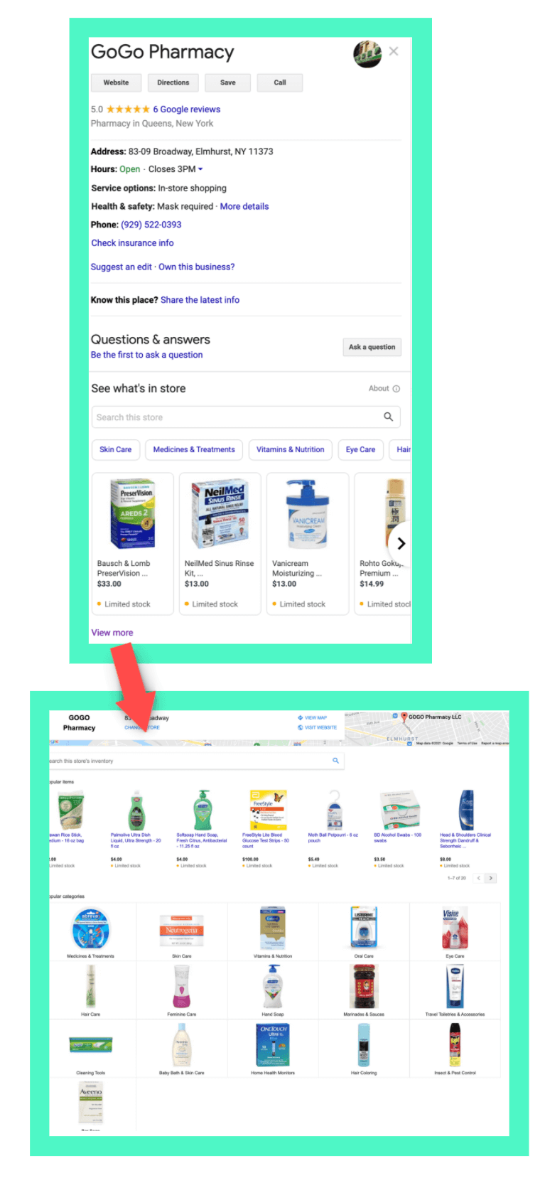 example of products post on google my business